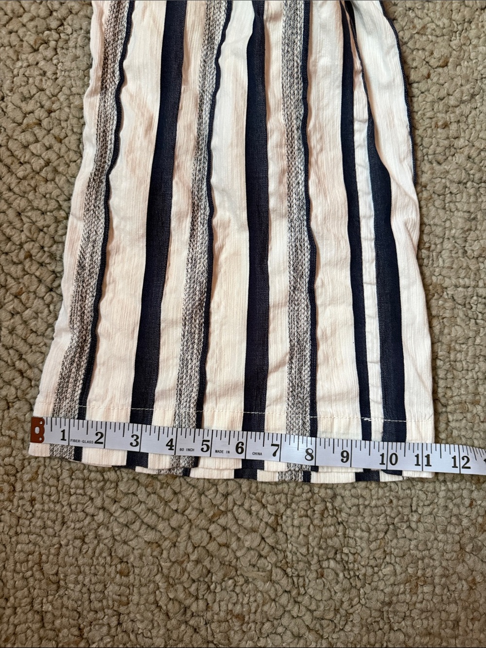 LOFT Navy and White Striped Wide Leg Crop Pants - Picture 7 of 10